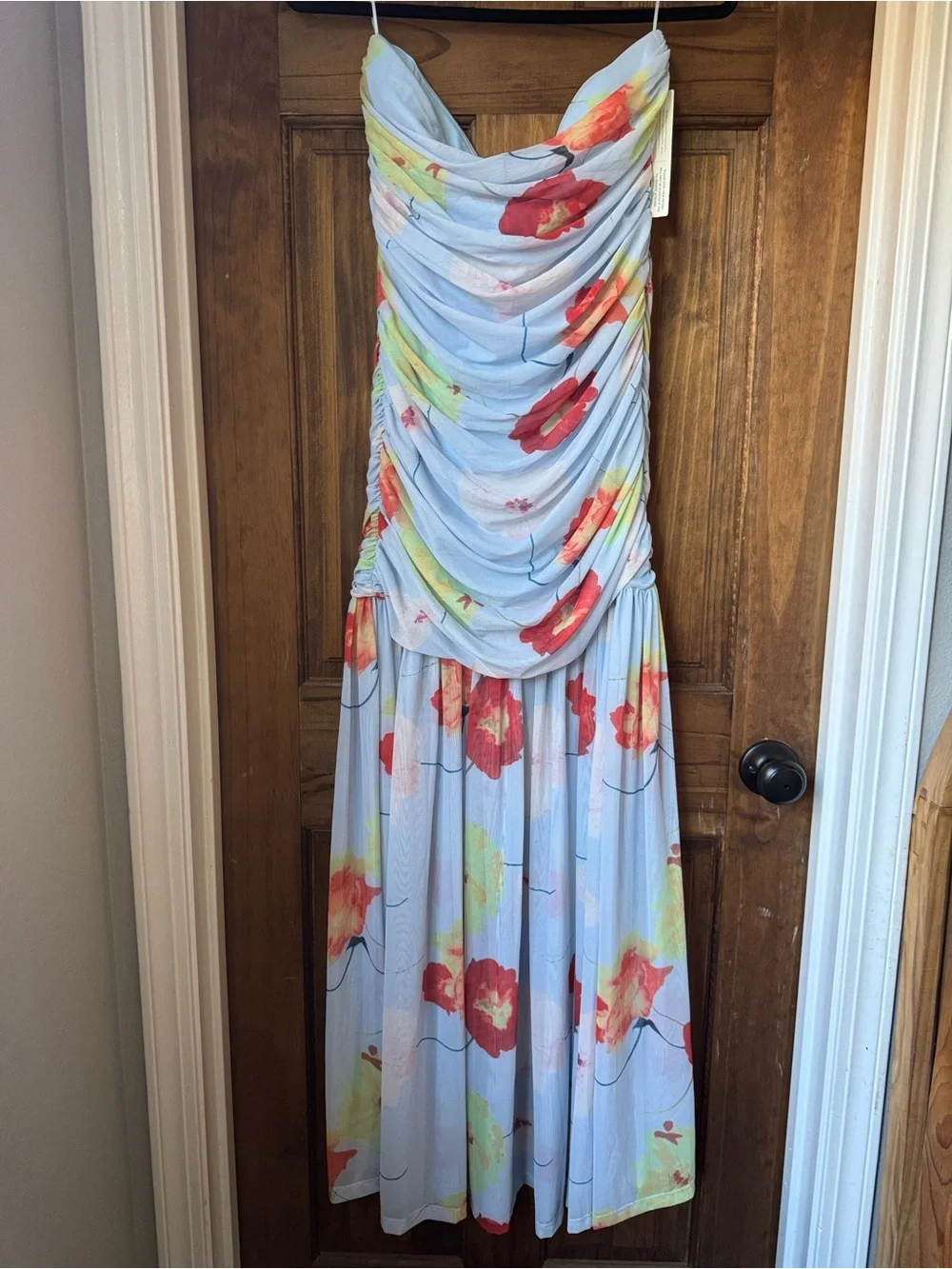 Bardot Solana Drop Waist Strapless Maxi Dress Sz 12
